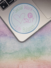 Social Work Life Balance Book Lover Sticker for Social Worker, Self Care Mindfulness Sticker, Mental Health Matters, MSW Graduation Gift