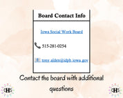 Iowa LISW, Clinical Hours Tracker, Supervision Log for Master Social Worker - MSW Student or MSW Graduation Gift