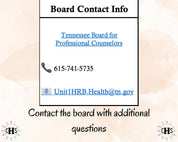 Tennessee LPC/MHSP, Clinical Hours Tracker, Supervision Log for Licensed Professional Counselor - Counseling Graduation Gift