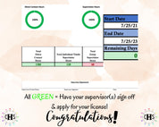 South Carolina LPC, Clinical Hours Tracker, Supervision Log for Licensed Professional Counselor Intern - Counseling Graduation Gift