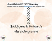 South Dakota CSW-PIP, Clinical Hours Tracker, Supervision Log for Master Social Worker - Student or MSW Graduation Gift