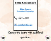 Idaho LCPC, Clinical Hours Tracker, Supervision Log for Licensed Professional Counselor - Counseling Graduation Gift