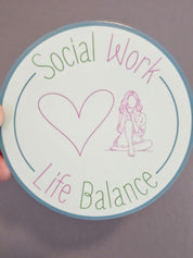 Social Work Life Balance Caffeine Addict Sticker for Social Worker, Self Care Mindfulness Sticker, Mental Health Matter, MSW Graduation Gift