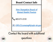 New Hampshire LCMHC, Clinical Hours Tracker, Supervision Log for Associate Licensed Counselor - Counseling Graduation Gift
