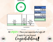 New York LMHC, Clinical Hours Tracker, Supervision Log for Limited Permit Licensed Mental Health Counselor - Counseling Graduation Gift