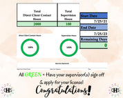 Rhode Island LCMHC, Clinical Hours Tracker, Supervision Log for Associate Licensed Counselor - Counseling Graduation Gift