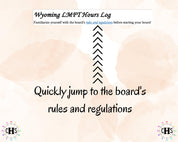 Wyoming LMFT, Clinical Hours Tracker, Supervision Log for Provisional Licensed Marriage and Family Therapist - Therapy Graduation Gift