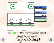 Wyoming, LCSW Hours Tracker, Clinical Supervision Log for Master Social Worker - MSW Student or MSW Graduation Gift