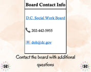 District of Columbia LICSW, Clinical Hours Tracker, Supervision Log for Master Social Worker - MSW Student or MSW Graduation Gift