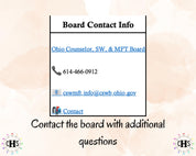 Ohio IMFT, Clinical Hours Tracker, Supervision Log for Marriage and Family Therapist Intern - Therapy Graduation Gift