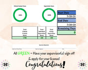 Alaska LMFT, Clinical Hours Tracker, Supervision Log for Licensed Marital Family Therapy Associate - Therapist Graduation Gift