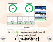 Kentucky LPCC, Clinical Hours Tracker, Supervision Log for Licensed Professional Counseling Associate - Counseling Graduation Gift