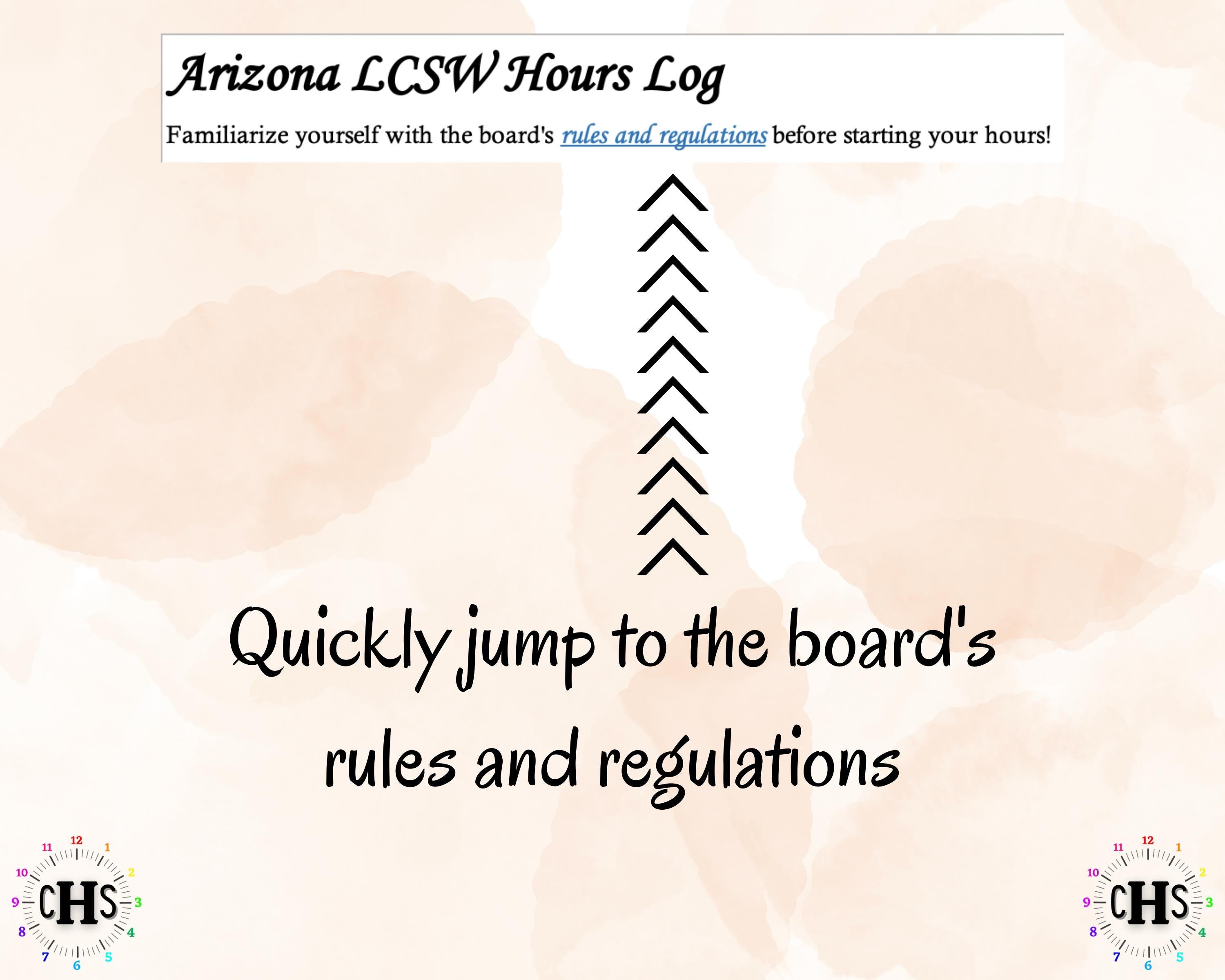 Arizona, LCSW Hours Tracker, Clinical Supervision Form for Master Social Worker - MSW Student or MSW Graduation Gift