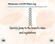 Minnesota LICSW, Clinical Hours Tracker, Supervision Log for Master Social Worker - MSW Student or MSW Graduation Gift