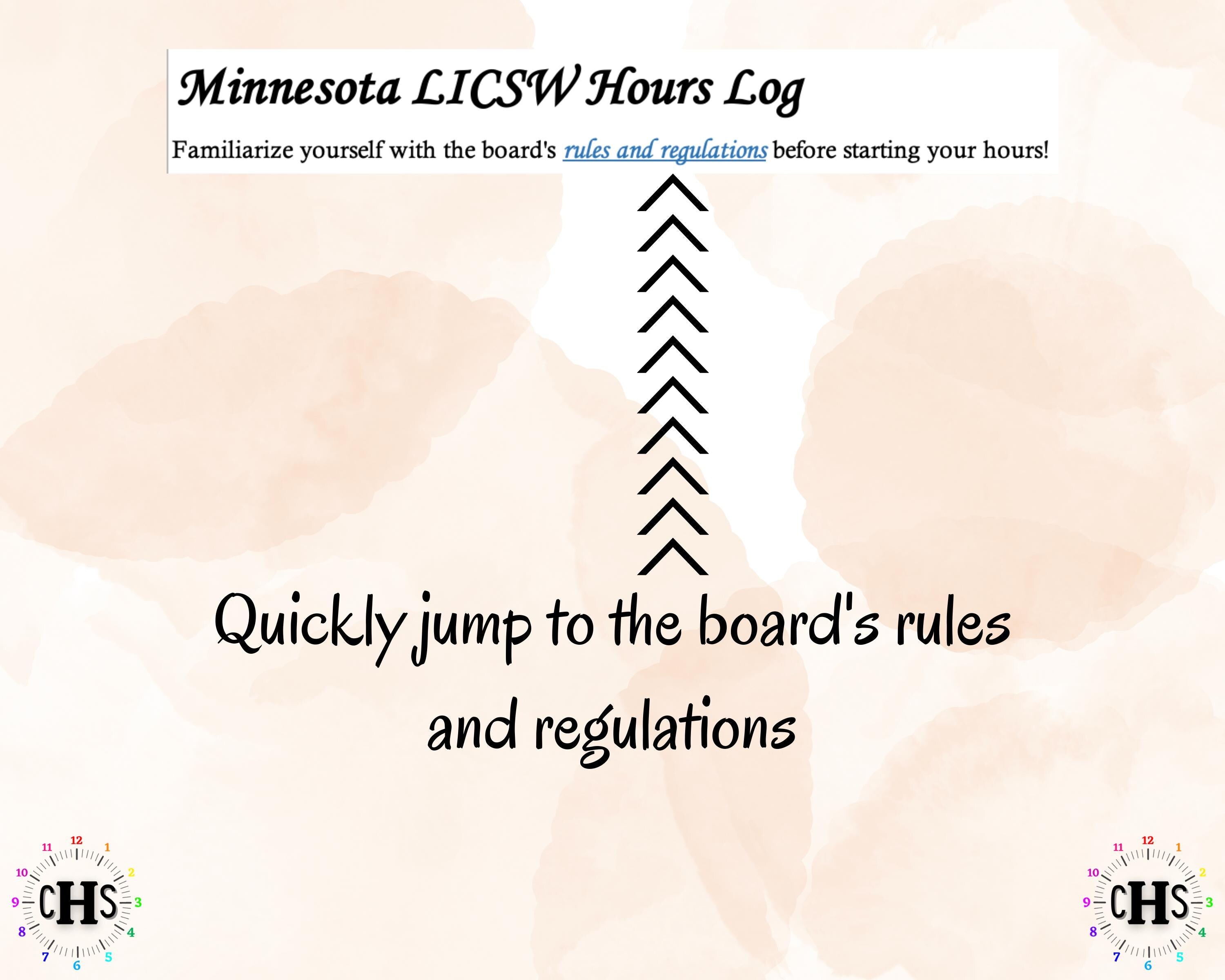 Minnesota LICSW, Clinical Hours Tracker, Supervision Log for Master Social Worker - MSW Student or MSW Graduation Gift