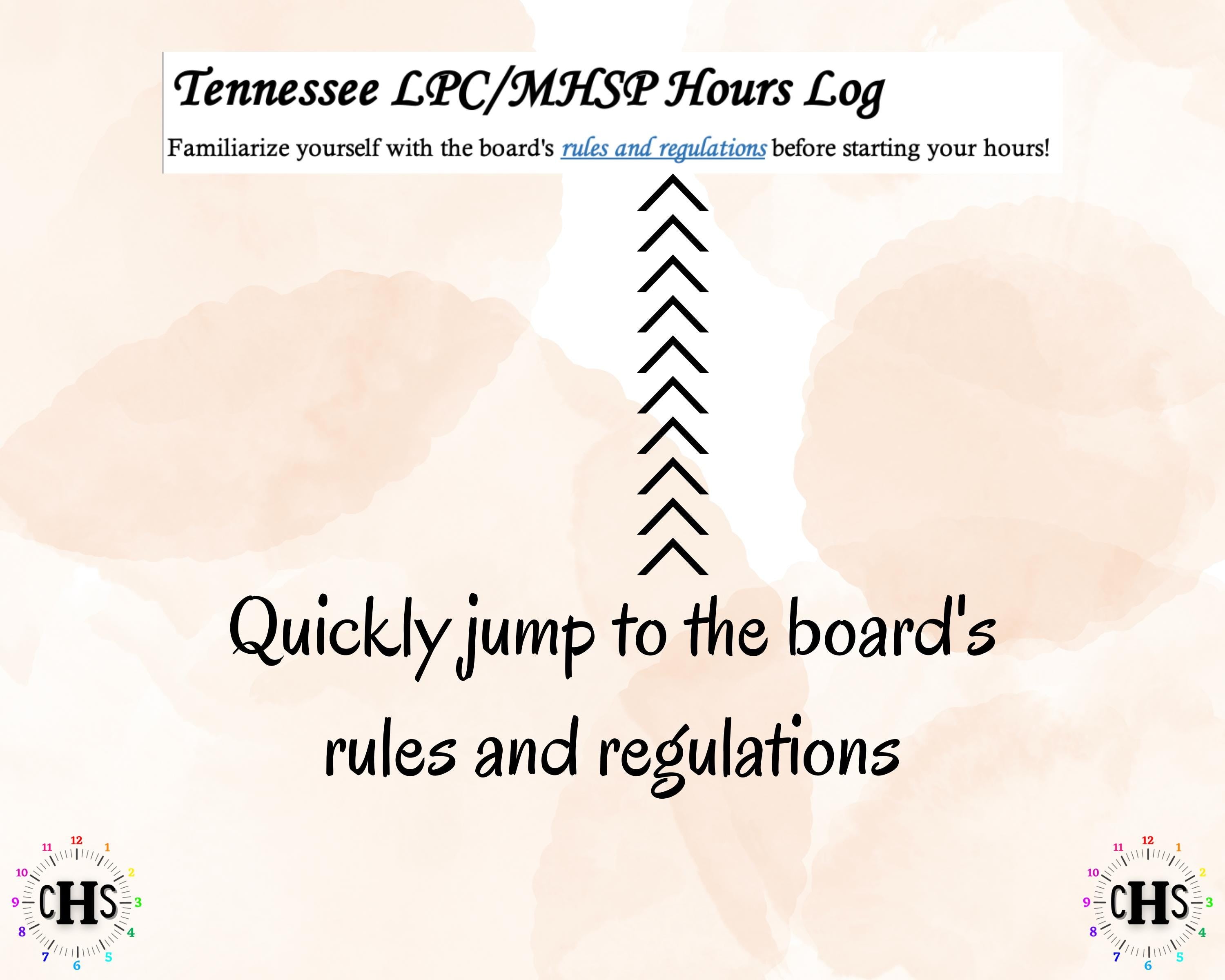 Tennessee LPC/MHSP, Clinical Hours Tracker, Supervision Log for Licensed Professional Counselor - Counseling Graduation Gift