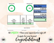 Nebraska CMFT, Clinical Hours Tracker, Supervision Log for Provisional Certified Marriage and Family Therapist - Therapy Graduation Gift