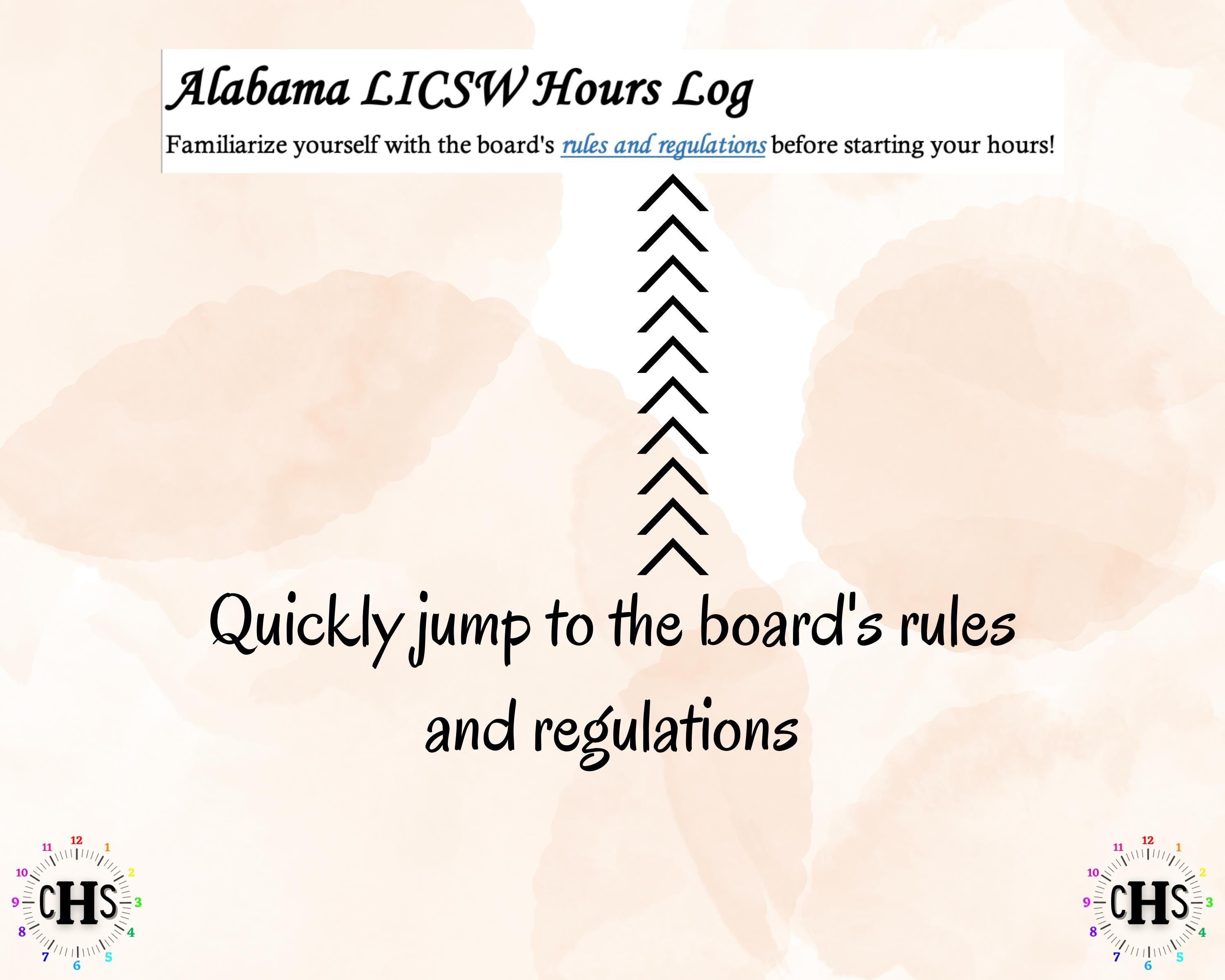 Alabama LICSW, Clinical Hours Tracker, Supervision Log for Master Social Worker - MSW Student or MSW Graduation Gift