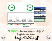 Arizona, LCSW Hours Tracker, Clinical Supervision Form for Master Social Worker - MSW Student or MSW Graduation Gift