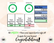 New Mexico, LCSW Hours Tracker, Clinical Supervision Log for Master Social Worker - MSW Student or MSW Graduation Gift