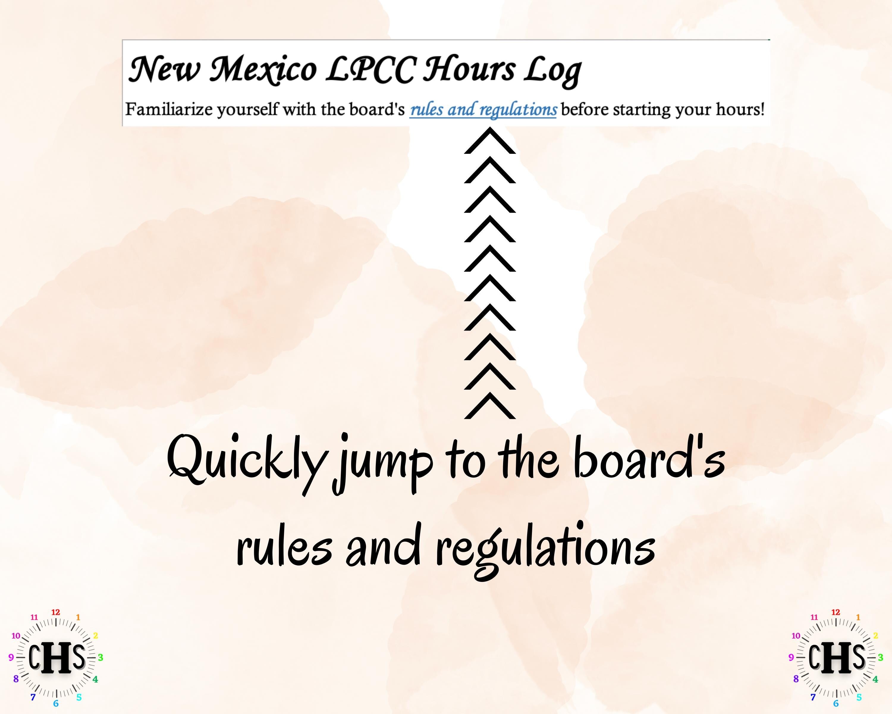 New Mexico LPCC, Clinical Hours Tracker, Supervision Log for Licensed Mental Health Counselor - Counseling Graduation Gift