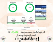 Indiana LMHC, Clinical Hours Tracker, Supervision Log for Licensed Mental Health Counselor Associate - Counseling Graduation Gift