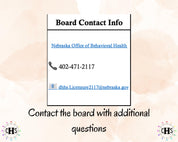Nebraska CMFT, Clinical Hours Tracker, Supervision Log for Provisional Certified Marriage and Family Therapist - Therapy Graduation Gift