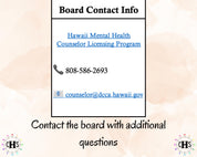 Hawaii LMHC, Clinical Hours Tracker, Supervision Log for Associate Licensed Counselor - Counseling Graduation Gift