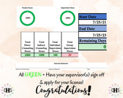 North Carolina LCMHC, Clinical Hours Tracker, Supervision Log for Licensed Professional Counselor Associate - Counseling Graduation Gift