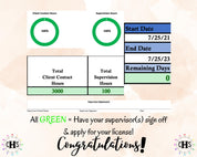 New Mexico LPCC, Clinical Hours Tracker, Supervision Log for Licensed Mental Health Counselor - Counseling Graduation Gift