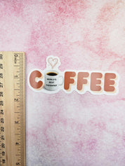 Therapist Sticker for Coffee Addict, Vinyl Sticker Design for Mental Health Office Decor, Therapy Student or Graduation Gift