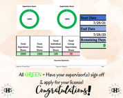 Alaska LPC, Clinical Hours Tracker, Supervision Log for Seeking License as a Professional Counselor - Counseling Graduation Gift