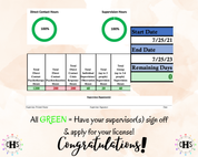 Arizona, LCSW Hours Tracker, Clinical Supervision Form for Master Social Worker - MSW Student or MSW Graduation Gift