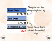 California LPCC chart showing date countdown and days remaining.