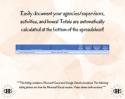 California LPCC spreadsheet clinical hours tracking table.