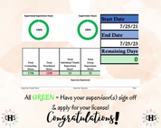 California LPCC, Clinical Hours Tracker, Supervision Log for Licensed Professional Counselor Resident - Counseling Graduation Gift