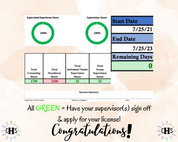 California LPCC, Clinical Hours Tracker, Supervision Log for Licensed Professional Counselor Resident - Counseling Graduation Gift