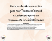 Text on a light beige background about Tennessee's board experience/supervision requirements for clinical licensure.