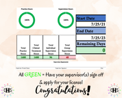 Colorado, LCSW Hours Tracker, Clinical Supervision Form for Master Social Worker - MSW Student or MSW Graduation Gift