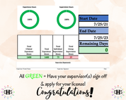 Delaware, LCSW Hours Tracker, Clinical Supervision Form for Master Social Worker - MSW Student or MSW Graduation Gift