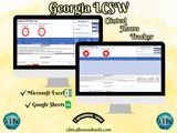 Georgia, LCSW Hours Tracker, Clinical Supervision Form for Master Social Worker - MSW Student or MSW Graduation Gift