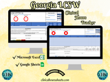 Georgia, LCSW Hours Tracker, Clinical Supervision Form for Master Social Worker - MSW Student or MSW Graduation Gift