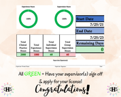 Georgia, LCSW Hours Tracker, Clinical Supervision Form for Master Social Worker - MSW Student or MSW Graduation Gift