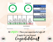 Illinois LMFT, Clinical Hours Tracker, Supervision Log for Associate Marriage and Family Therapist - Therapy Graduation Gift