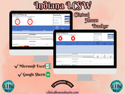 Indiana, LCSW Hours Tracker, Clinical Supervision Form for Master Social Worker - MSW Student or MSW Graduation Gift
