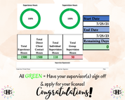 Iowa LMFT, Clinical Hours Tracker, Supervision Log for Temporary Licensed Marriage and Family Therapist - Therapy Graduation Gift
