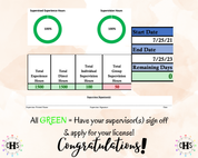 Kansas LCPC, Clinical Hours Tracker, Supervision Log for Temporary Licensed Professional Counselor - Counseling Graduation Gift