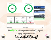 Louisiana LPC, Clinical Hours Tracker, Supervision Log for Provisional Licensed Professional Counselor - Counseling Graduation Gift