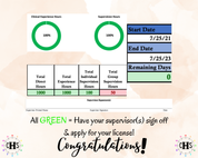 Maryland LCMFT, Clinical Hours Tracker, Supervision Log for Licensed Graduate Marriage and Family Therapist - Therapy Graduation Gift