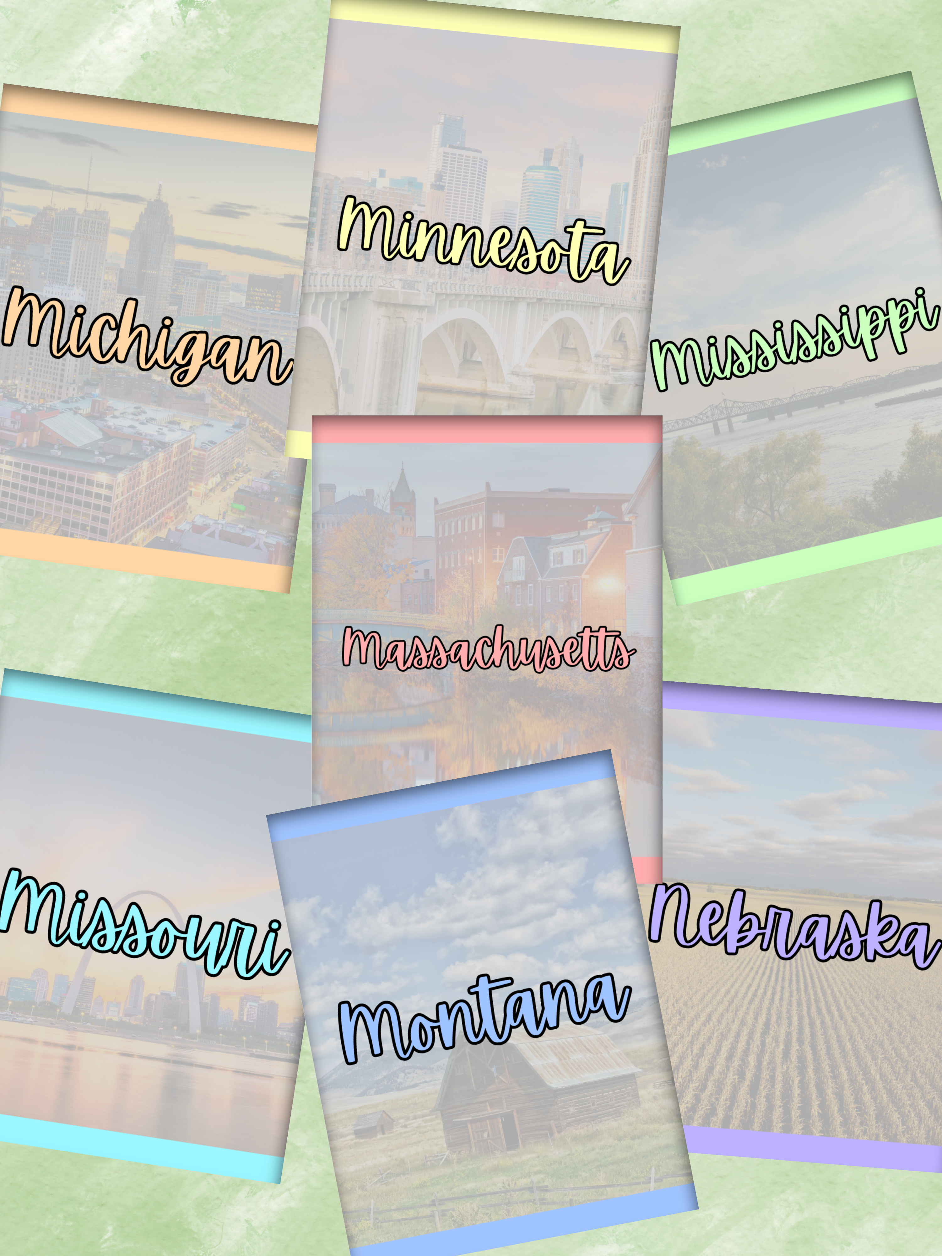 Graphics for Massachusetts, Michigan, Minnesota, Mississippi, Missouri, Montana, and Nebraska clinical hours logs.